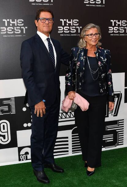 El entrenador italiano Fabio Capello y su esposa, Laura Ghisi.