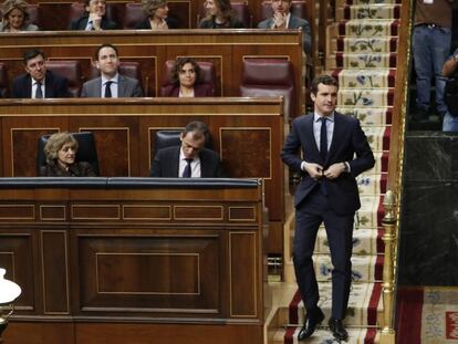 Pablo Casado, este miércoles en el Congreso.