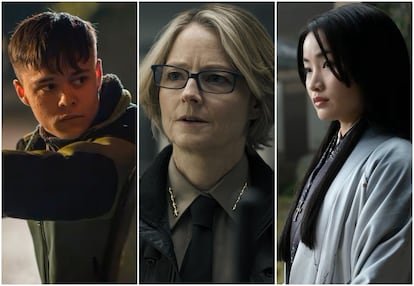 Roberto Gutiérrez en 'Nos vemos en otra vida', Jodie Foster en 'True Detective' y Anna Sawai en 'Shogun'.