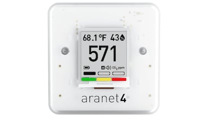 Vista del medidor de CO₂ Aranet4 Home.