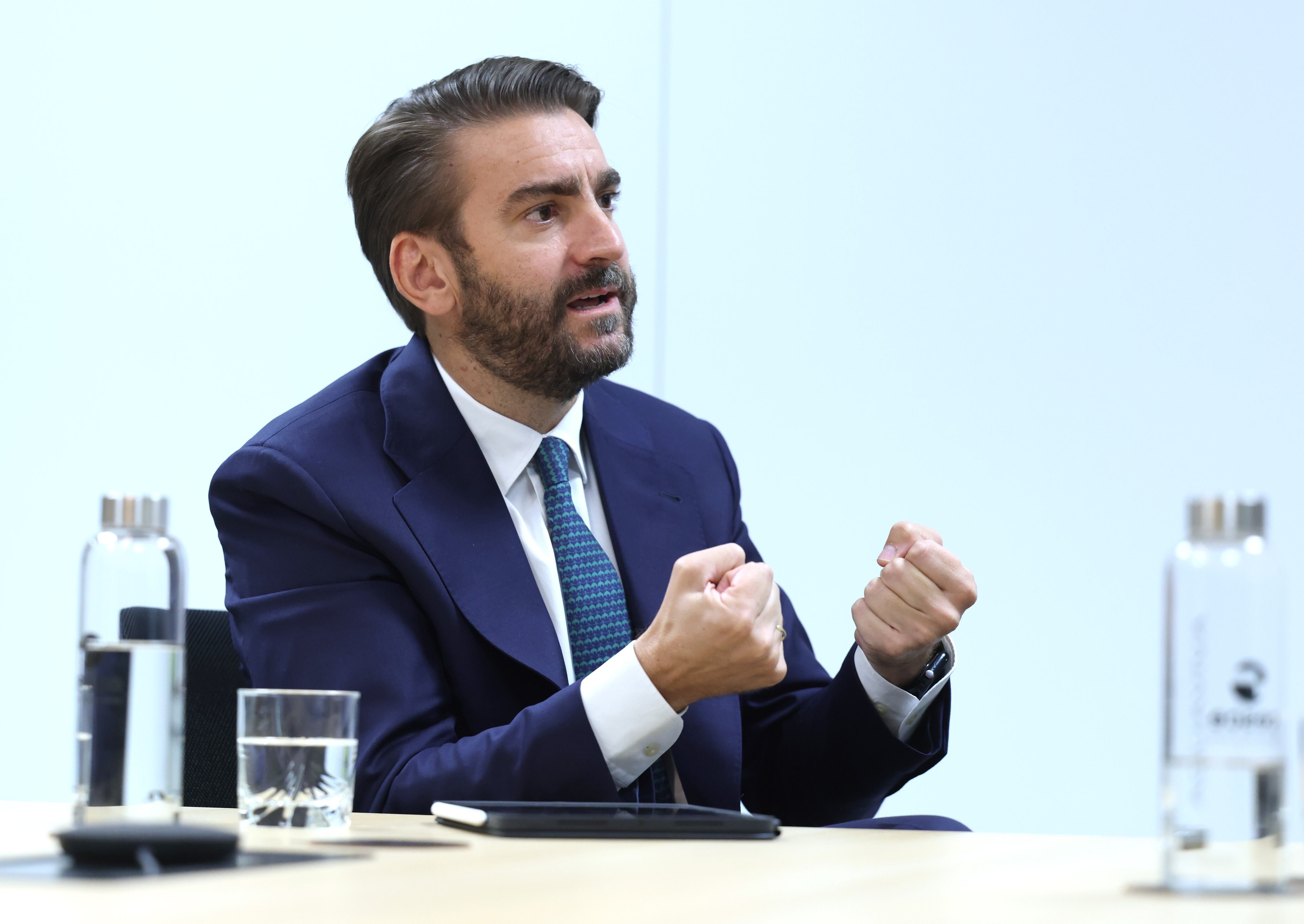 El presidente de CESCE, Pablo de Ramón-Laca, en la sede de la compañía en Madrid.