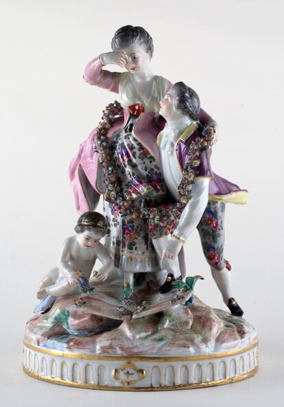 Grupo escultórico del siglo XIX, entre lo cursi y lo 'kitsch'.