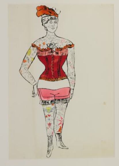 &#039;Untitled (tattooed woman)&#039; (1955).