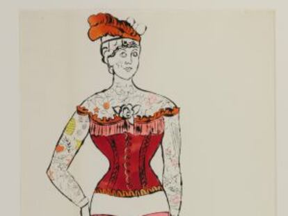 &#039;Untitled (tattooed woman)&#039; (1955).