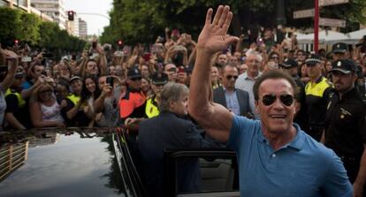 Arnold Schwarzenegger, este domingo en Almer&iacute;a.