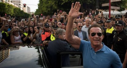 Arnold Schwarzenegger, este domingo en Almería.