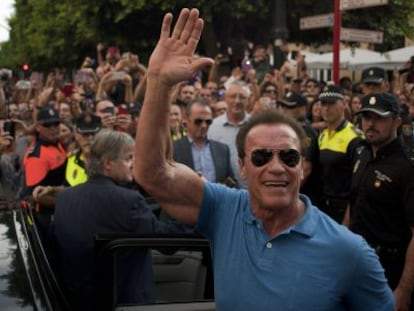 Arnold Schwarzenegger, este domingo en Almer&iacute;a.