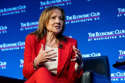 La presidenta y consejera delegada de General Motors, Mary Barra, durante un acto en Washington en diciembre pasado.