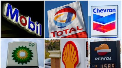 Logotipos de varias de las petroleras que forman parte y financian a las asociaciones analizadas en el informe de InfluenceMap.