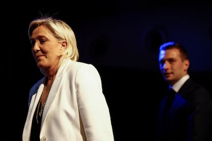 Marine Le Pen y Jordan Bardella, en Pars el pasado 9 de junio.