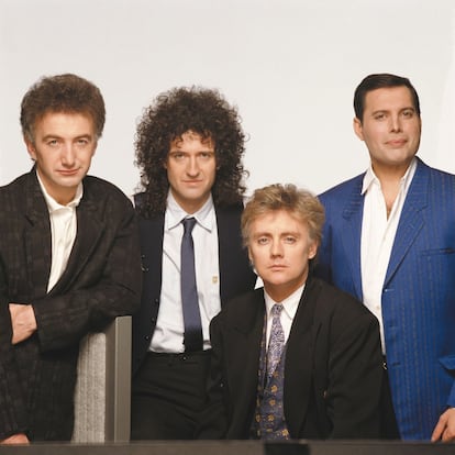 Foto promocional de la banda Queen. 