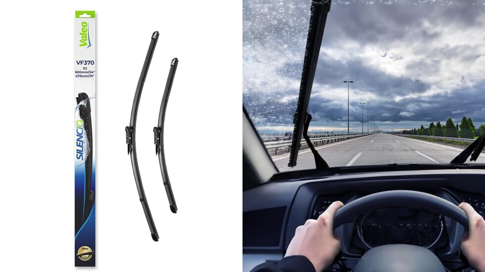 Juego de dos limpiaparabrisas Valeo de alto rendimiento.