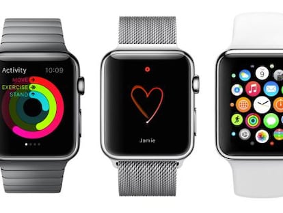 Imágenes de distintos modelos del nuevo Apple Watch.