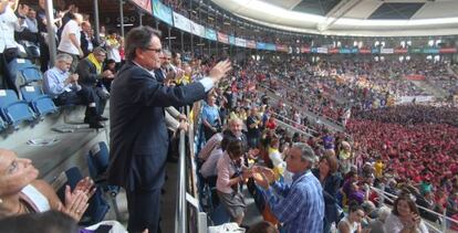 Artur Mas en concurso Castells en Tarragona. 