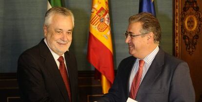 Jos&eacute; Antonio Gri&ntilde;&aacute;n y Juan Antonio Zoido, en San Telmo.