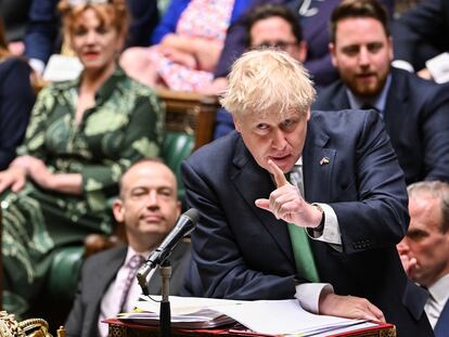 Boris Johnson, este miércoles en el Parlamento británico.