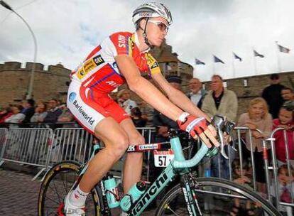 Chris Froome, en la salida de Saint Malo.