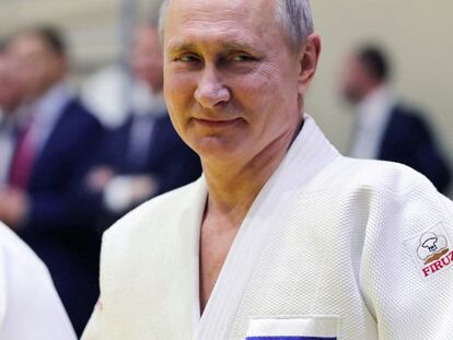 Putin, de yudoka, durante los Juegos Olímpicos de Sochi (Rusia).
MIKHAIL KLIMENTYEV (AFP)