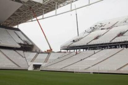 Vista de una parte de las obras del estadio Arena Corinthians. EFE/Archivo