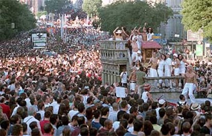 Vista de la manifestación del Día del Orgullo Gay celebrada  en Madrid.