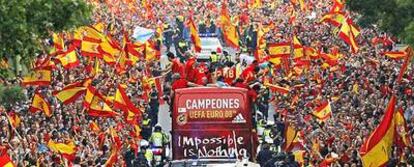 Celebración de la victoria de la selección de fútbol en la Eurocopa.