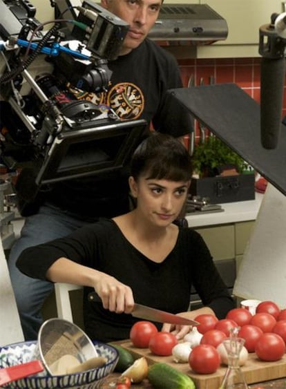 Penélope Cruz, en el rodaje de una escena de la película.