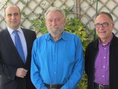 Manuel Tom&aacute;s, Lloren&ccedil; Barber y Pep Llopis en la presentaci&oacute;n de Nits d&#039;Aielo i Art.