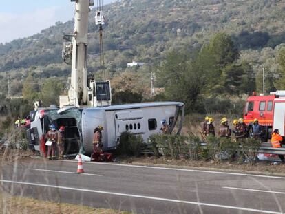 L&#039;autob&uacute;s accidentat a l&#039;AP-7.