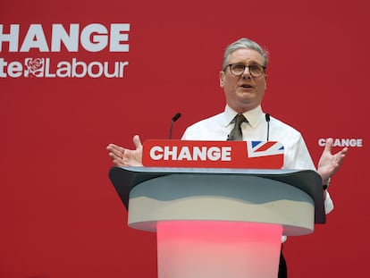 El candidato del Partido Laborista, Keir Starmer, presenta este jueves en Mánchester el programa electoral de la formación.