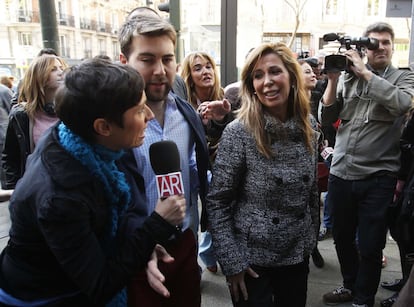 Alicia Sánchez Camacho, líder del PP catalán a su llegada a la sede del partido en Madrid.