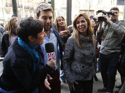 Alicia Sánchez Camacho, líder del PP catalán a su llegada a la sede del partido en Madrid.