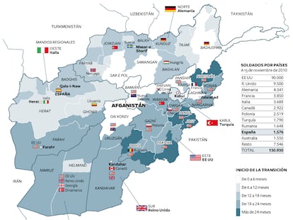 Las bases de la coalición de la ISAF en Afganistán