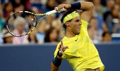 Nadal en el partido contra Dimitrov.