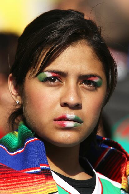 Una aficionada mexicana, durante la ceremonia de inauguración del Mundial.