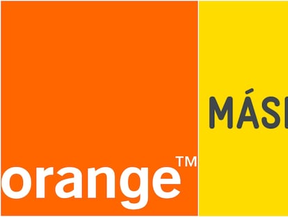 Logotipos de las compañías Orange y MásMóvil.