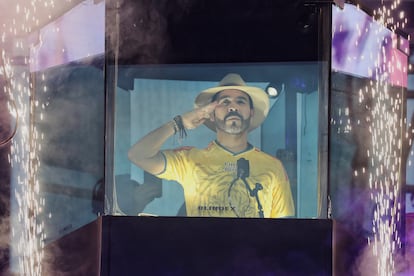 Abelardo de la Espriella en su cierre de campaña, en Buga (Colombia), el 14 de junio.