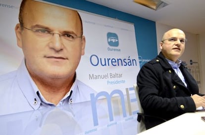 El presidente de la Diputación de Ourense José Manuel Baltar en la rueda de prensa en la que ha presentado su candidatura