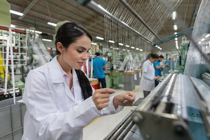 Vista de una fábrica textil.