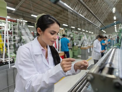 Vista de una fábrica textil.