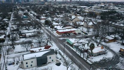 Vista aérea de um bairro de Austin (Texas).