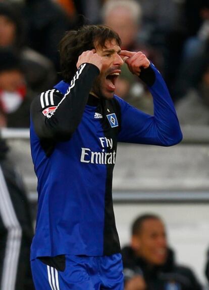 Van Nistelrooy, durante un partido con el Hamburgo.