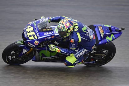 Rossi, el primer día de entrenamientos en el circuito de Alcañiz.