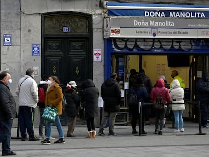 La administración de Loterías de Doña Manolita, en Madrid, el pasado 5 de diciembre.