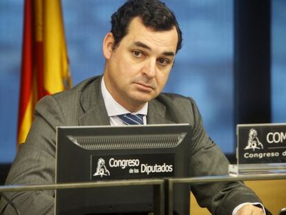 El presidente de RTVE Leopoldo González-Echenique durante la comisión.