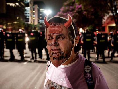 Manifestación contra Jair Bolsonaro.