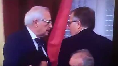 Encontronazo entre Imbroda y De Castro en el traspaso de poderes el pasado sábado.