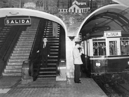 Estación Tribunales del subte D, entre 1937 y 1939.