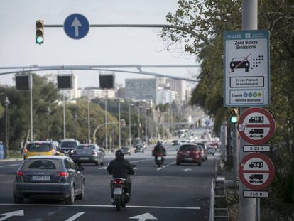 Entrada a Barcelona per l'avinguda Diagonal, aquest dijous.