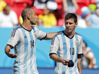 Messi y Mascherano hablan ante B&eacute;lgica.