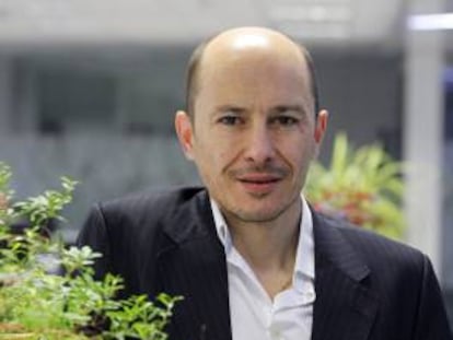 Jenaro García, el consejero delegado y fundador de Gowex, la empresa española que ha llevado su wifi gratuito a más de 80 ciudades de cuatro continentes, durante la entrevista que ha concedido a Efe hoy en Madrid.